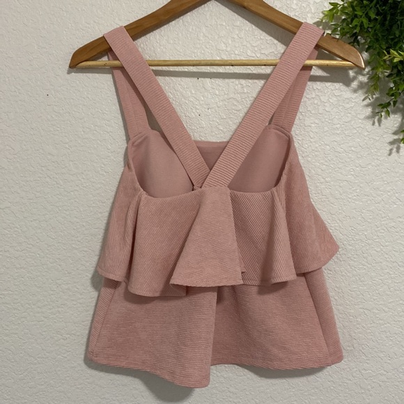 Madewell Pink Textured Ruffle Crop Top - Picture 5 of 11